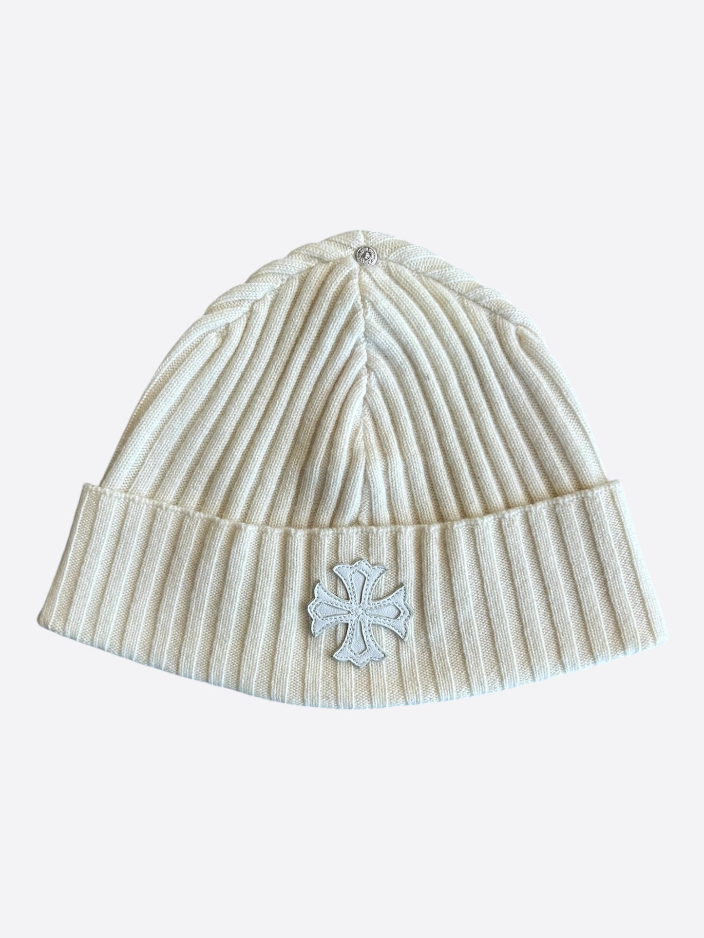 Chrome Hearts Beige & White Cross Patch Cashmere Beanie