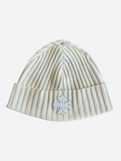 Chrome Hearts Beige & White Cross Patch Cashmere Beanie