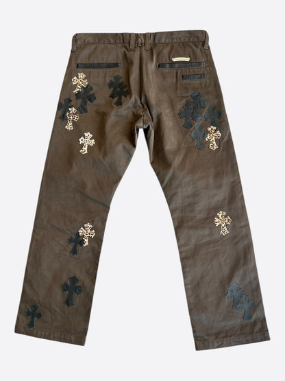 Chrome Hearts Brown Cheetah Cross Patch Chino Pants