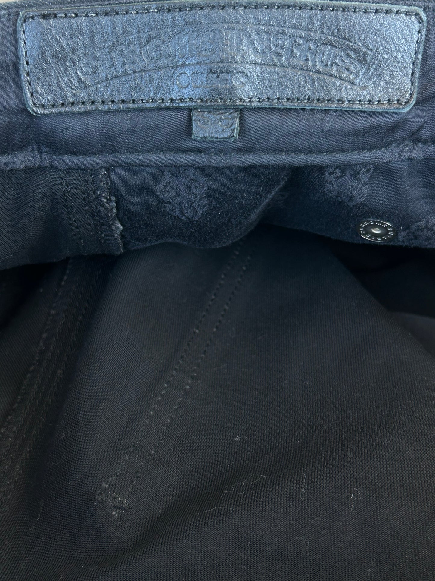 Chrome Hearts Black & Cheetah Cross Patch Carpenter Pants