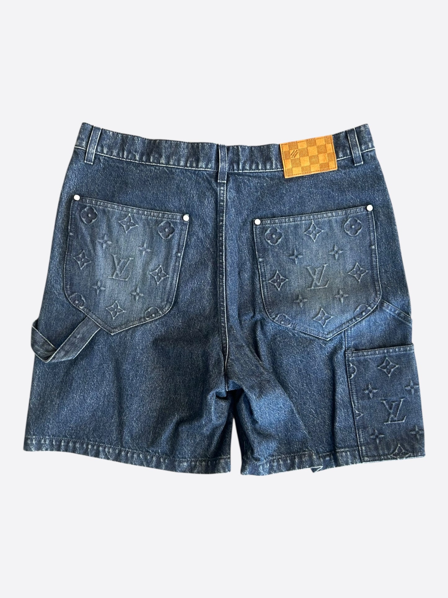 Louis Vuitton Blue Monogram Carpenter Denim Shorts