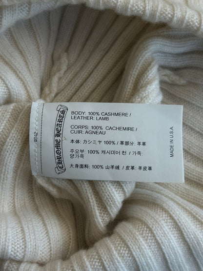Chrome Hearts Beige & White Cross Patch Cashmere Beanie
