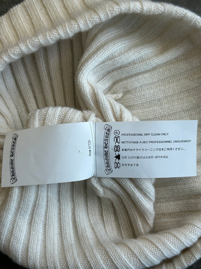 Chrome Hearts Beige & White Cross Patch Cashmere Beanie