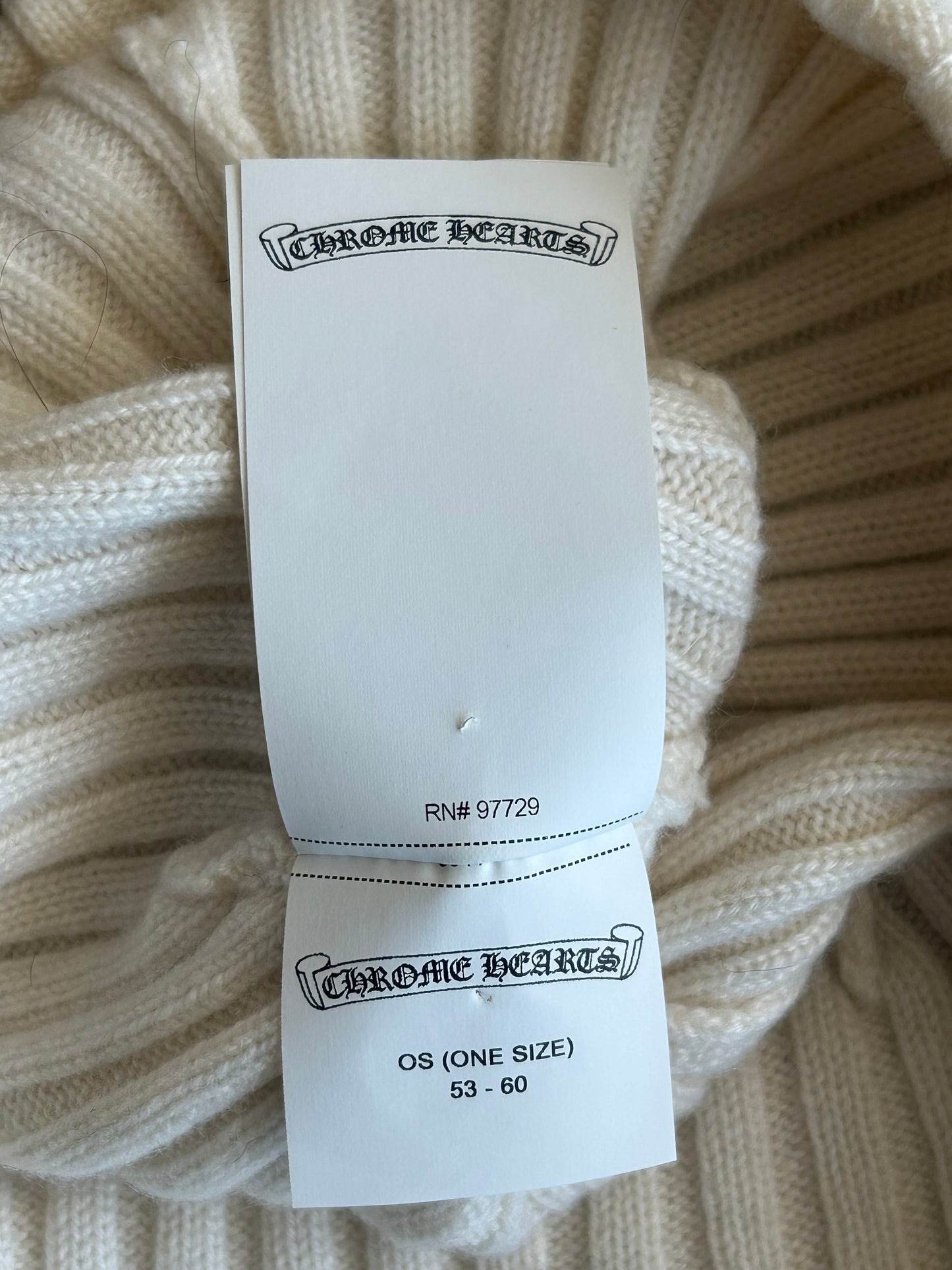 Chrome Hearts Beige & White Cross Patch Cashmere Beanie