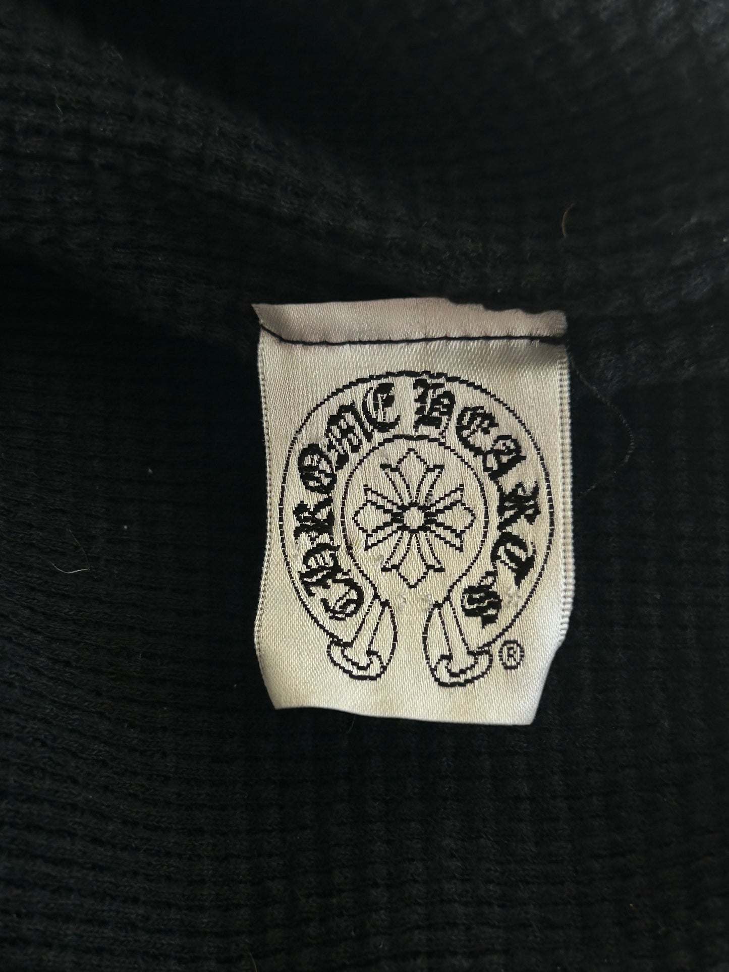 Chrome Hearts Black & White Double Cross Logo Thermal Zip Up Hoodie