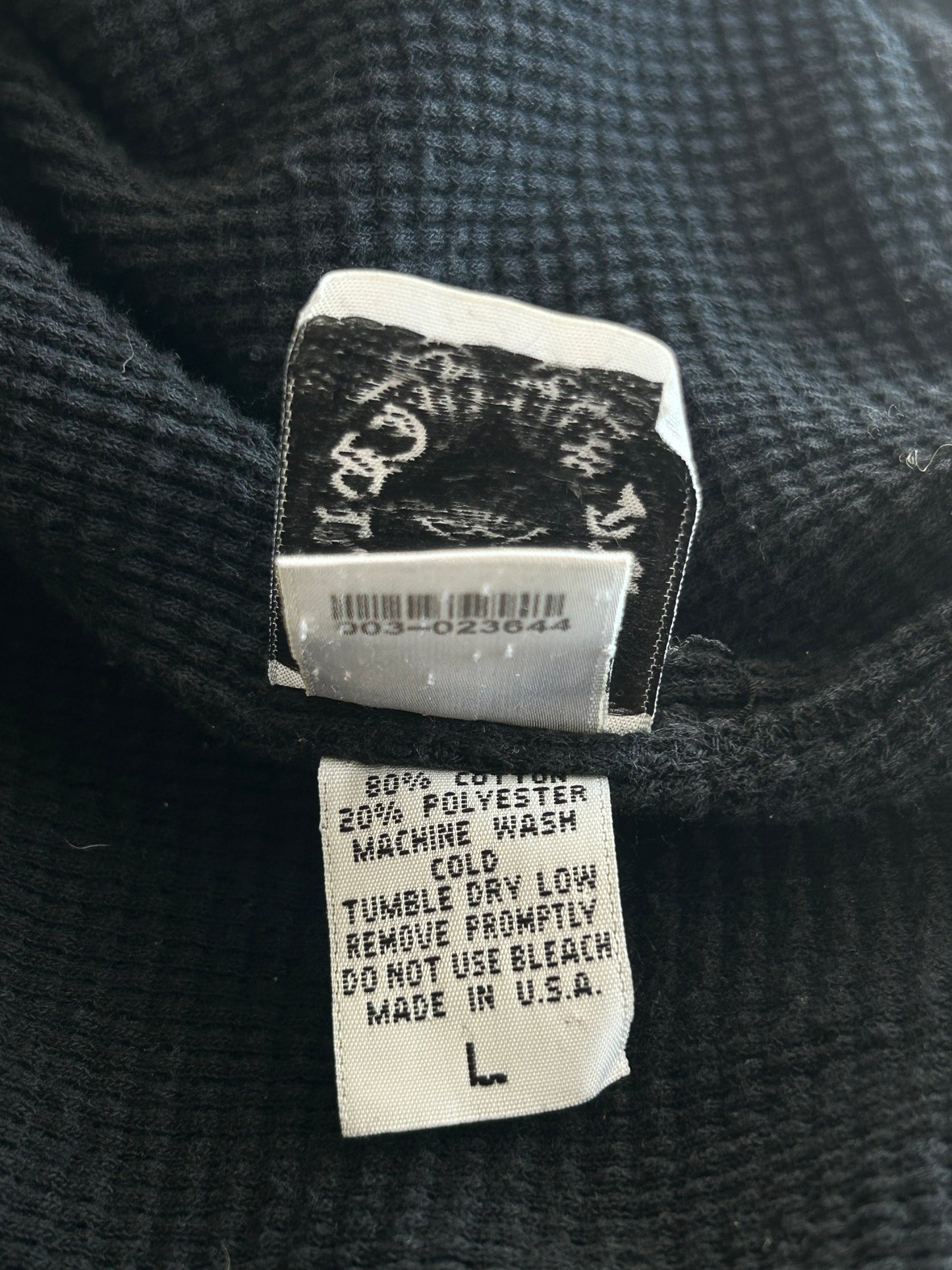 Chrome Hearts Black & White Double Cross Logo Thermal Zip Up Hoodie