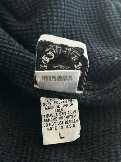 Chrome Hearts Black & White Double Cross Logo Thermal Zip Up Hoodie