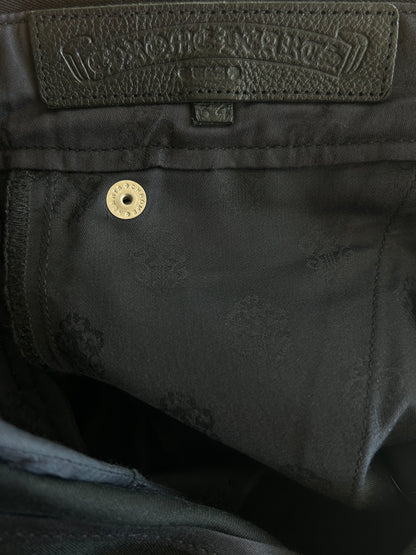 Chrome Hearts Black Cheetah & Green Cross Patch Chino Pants