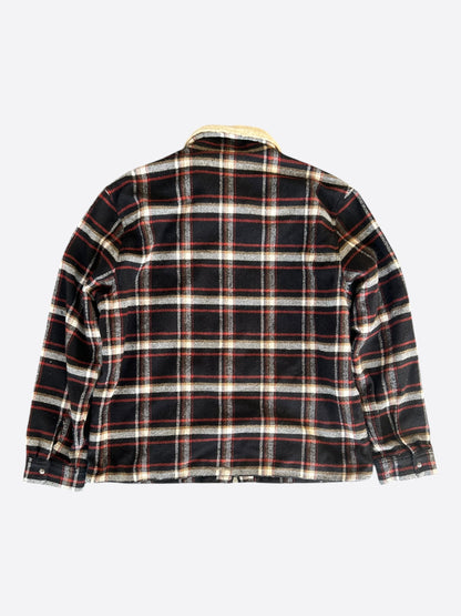 Chrome Hearts Black & Red Plaid Sherpa Jacket