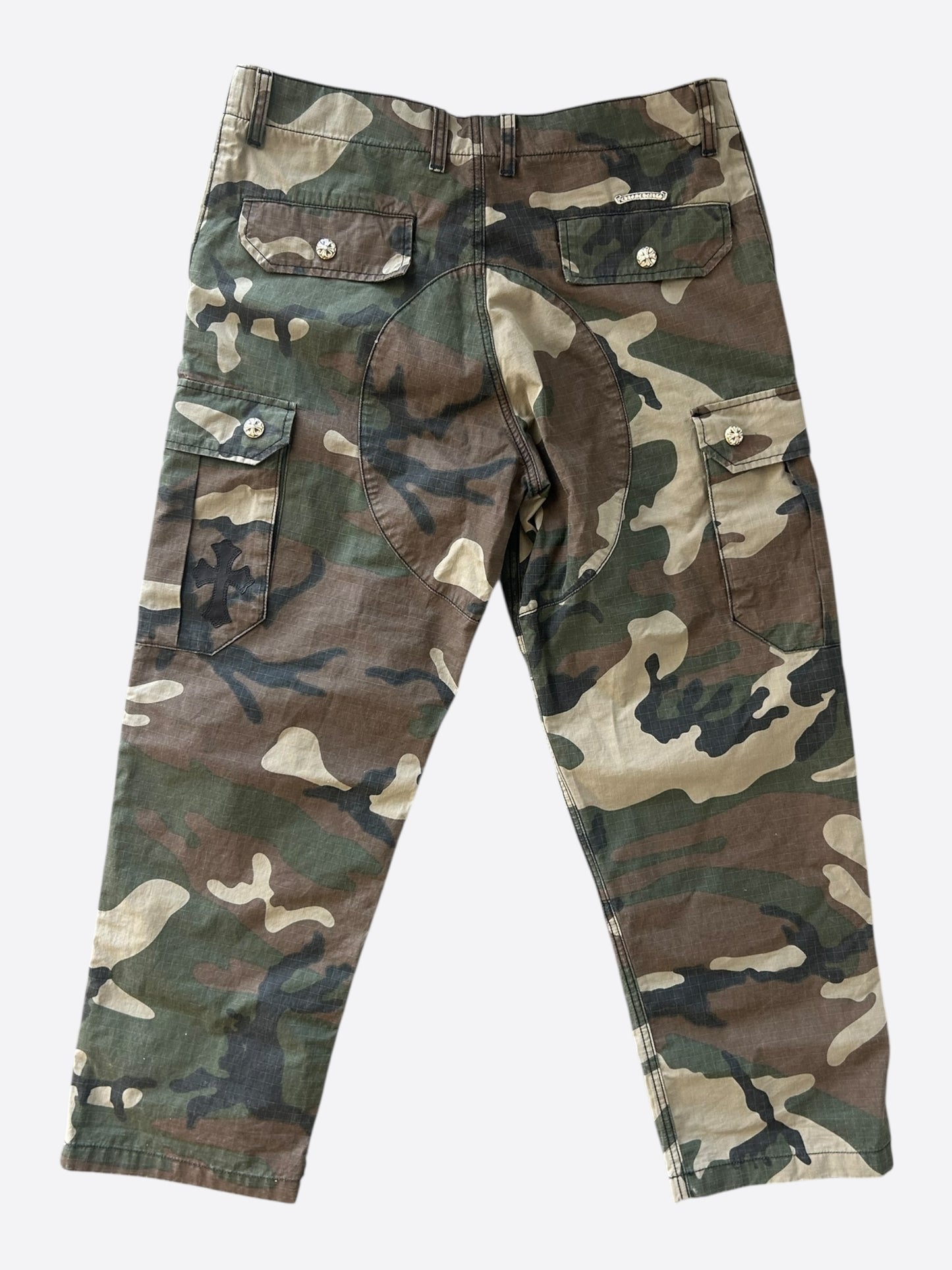 Chrome Hearts Green Camouflage Cross Patch Cargo Pants