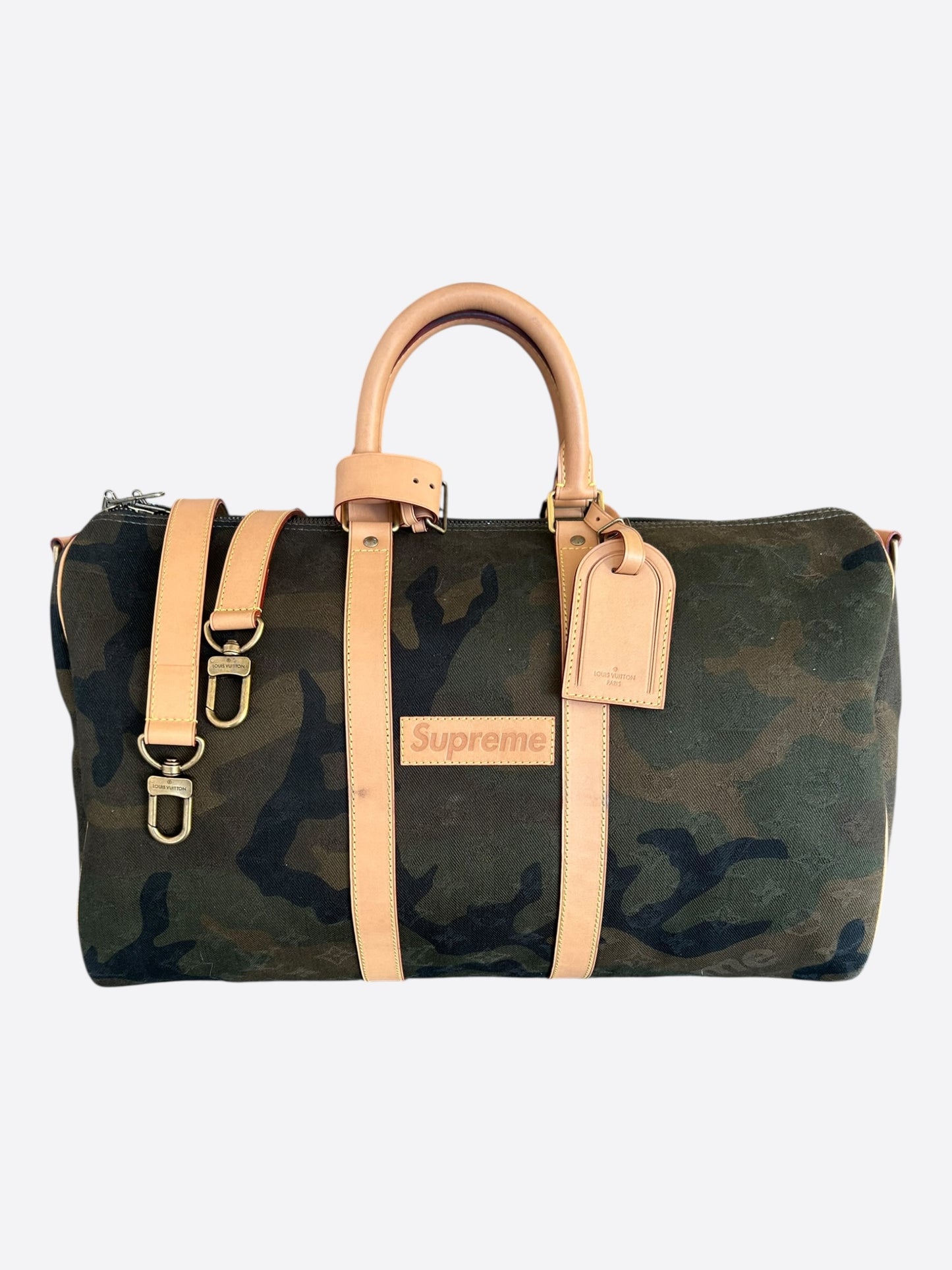 Louis Vuitton Supreme Camouflage Monogram Keepall 45