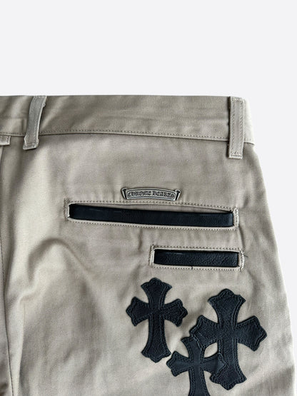 Chrome Hearts Tan Black & Checkered Cross Patch Chinos