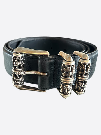 Chrome Hearts Black & Silver Roller Belt