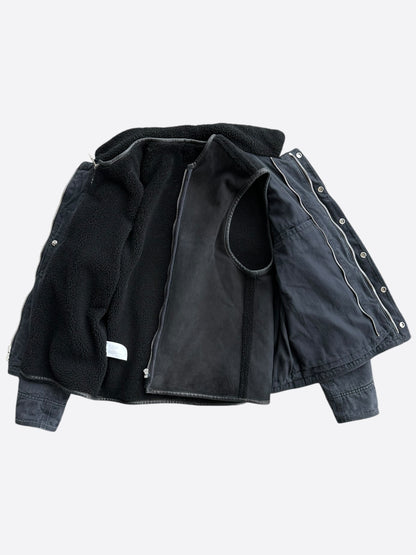 Chrome Hearts Black Herringbone Shearling Jacket