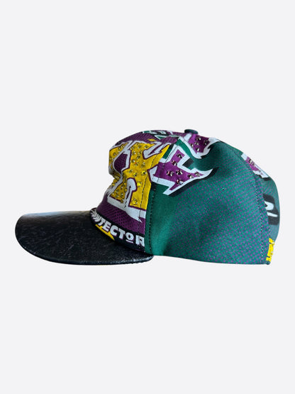 Bossi Purple & Green Rhinestone Embellished Hat