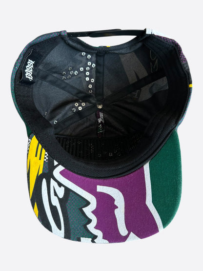 Bossi Purple & Green Rhinestone Embellished Hat