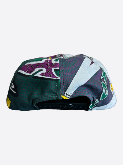 Bossi Purple & Green Rhinestone Embellished Hat