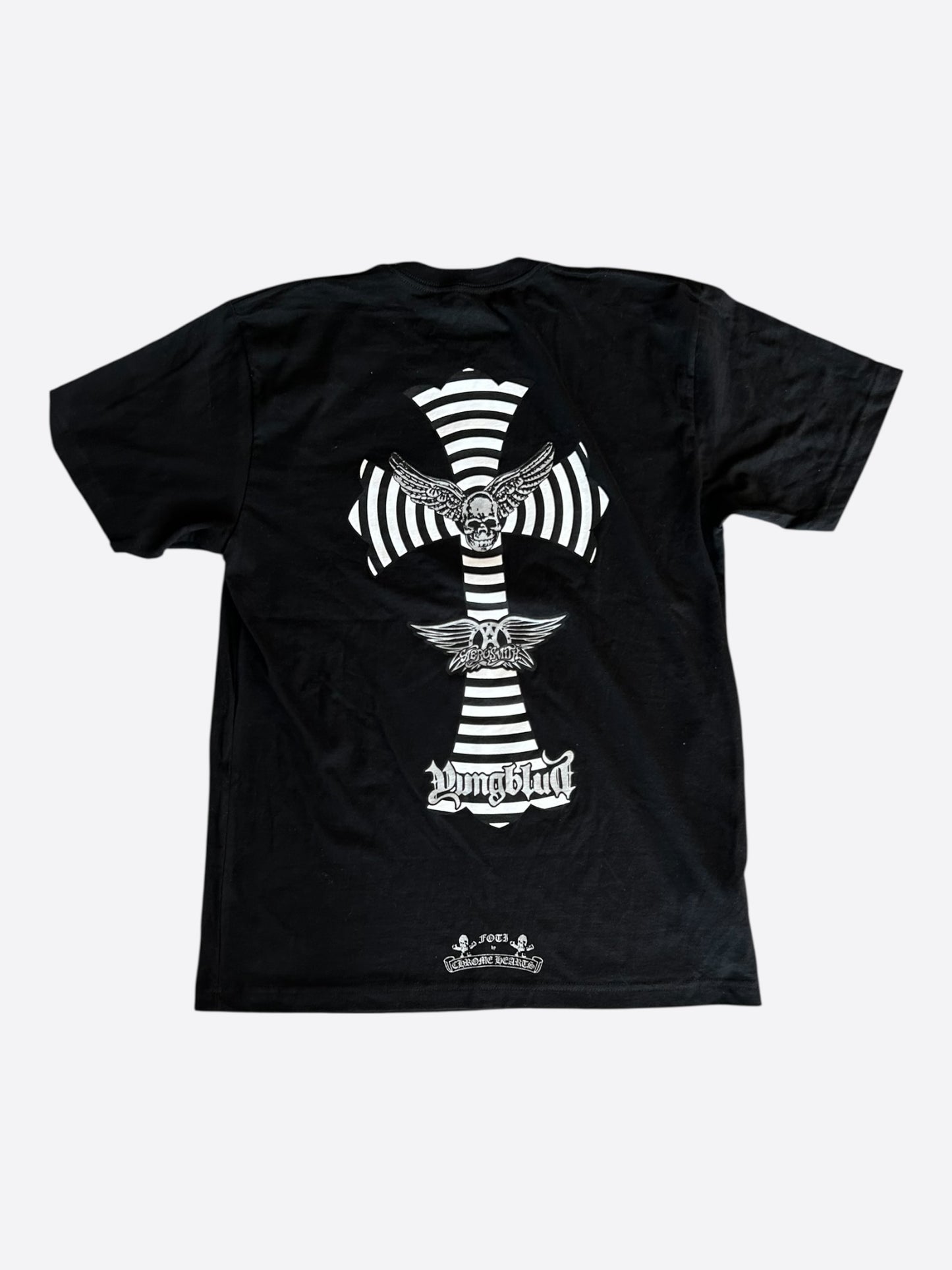 Chrome Hearts Yungblud Black & White Foti Cross Logo T-Shirt