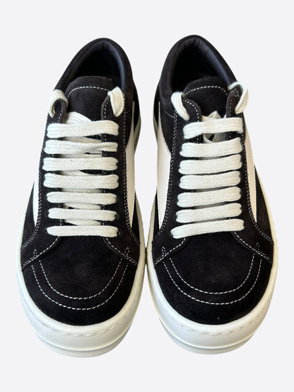 Rick Owens Dark Brown & White Suede Vintage Women's Low Top Sneakers