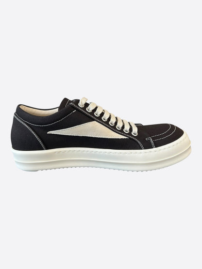 Rick Owens Dark Brown & White Vintage Low Top Sneakers