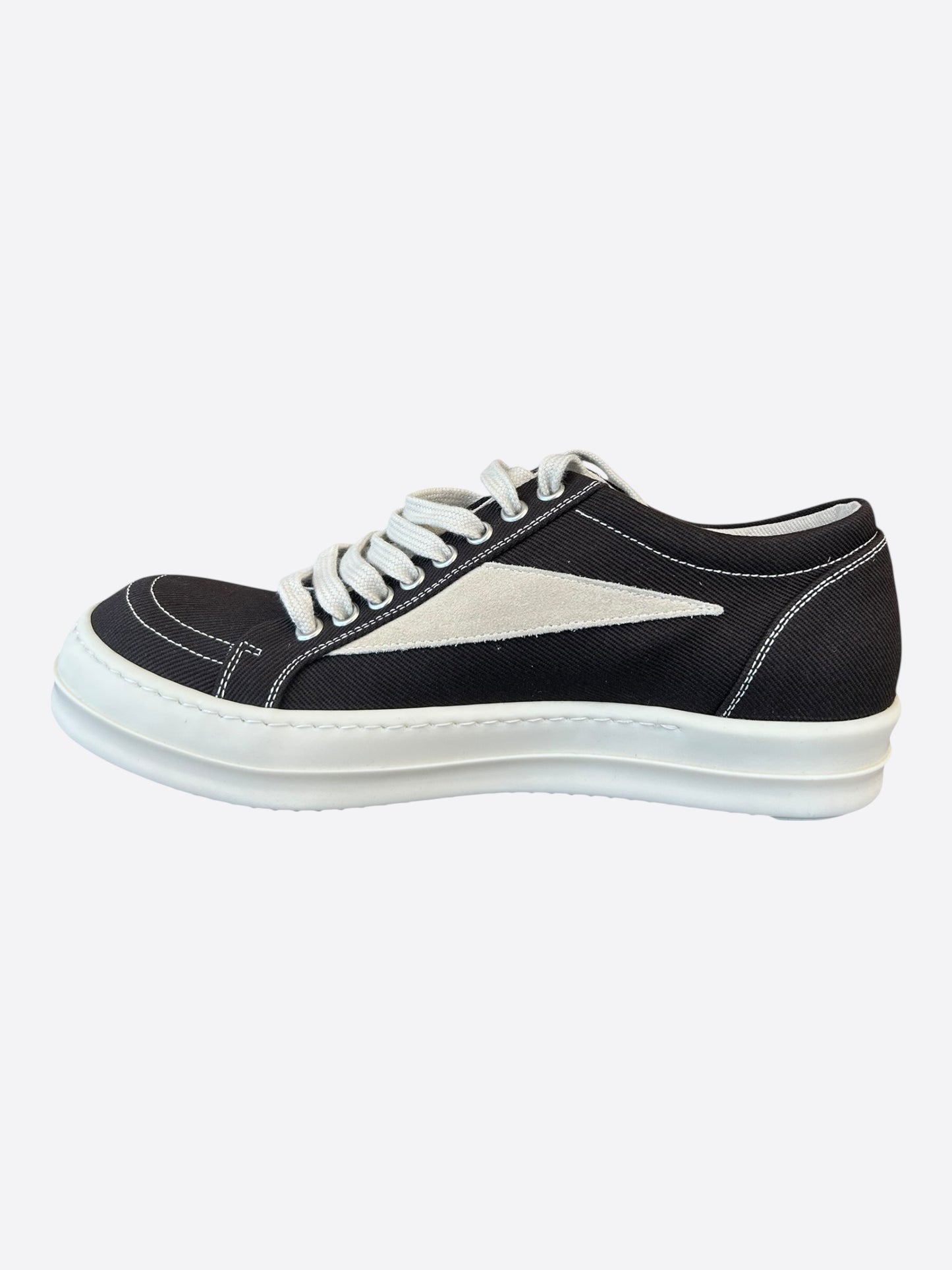 Rick Owens Dark Brown & White Vintage Low Top Sneakers