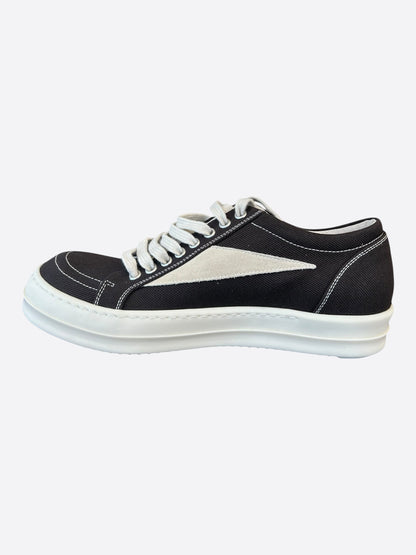 Rick Owens Dark Brown & White Vintage Low Top Sneakers
