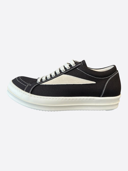 Rick Owens Dark Brown & White Vintage Low Top Sneakers