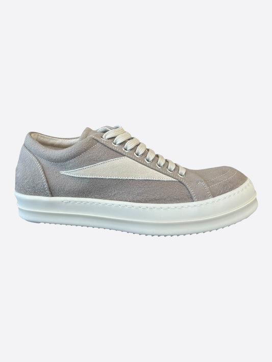 Rick Owens Beige & White Vintage Low Top Sneakers