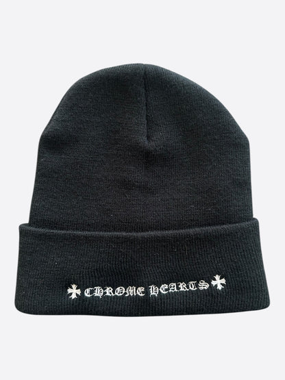 Chrome Hearts Rolling Stones Black & Red Leather Patch Beanie