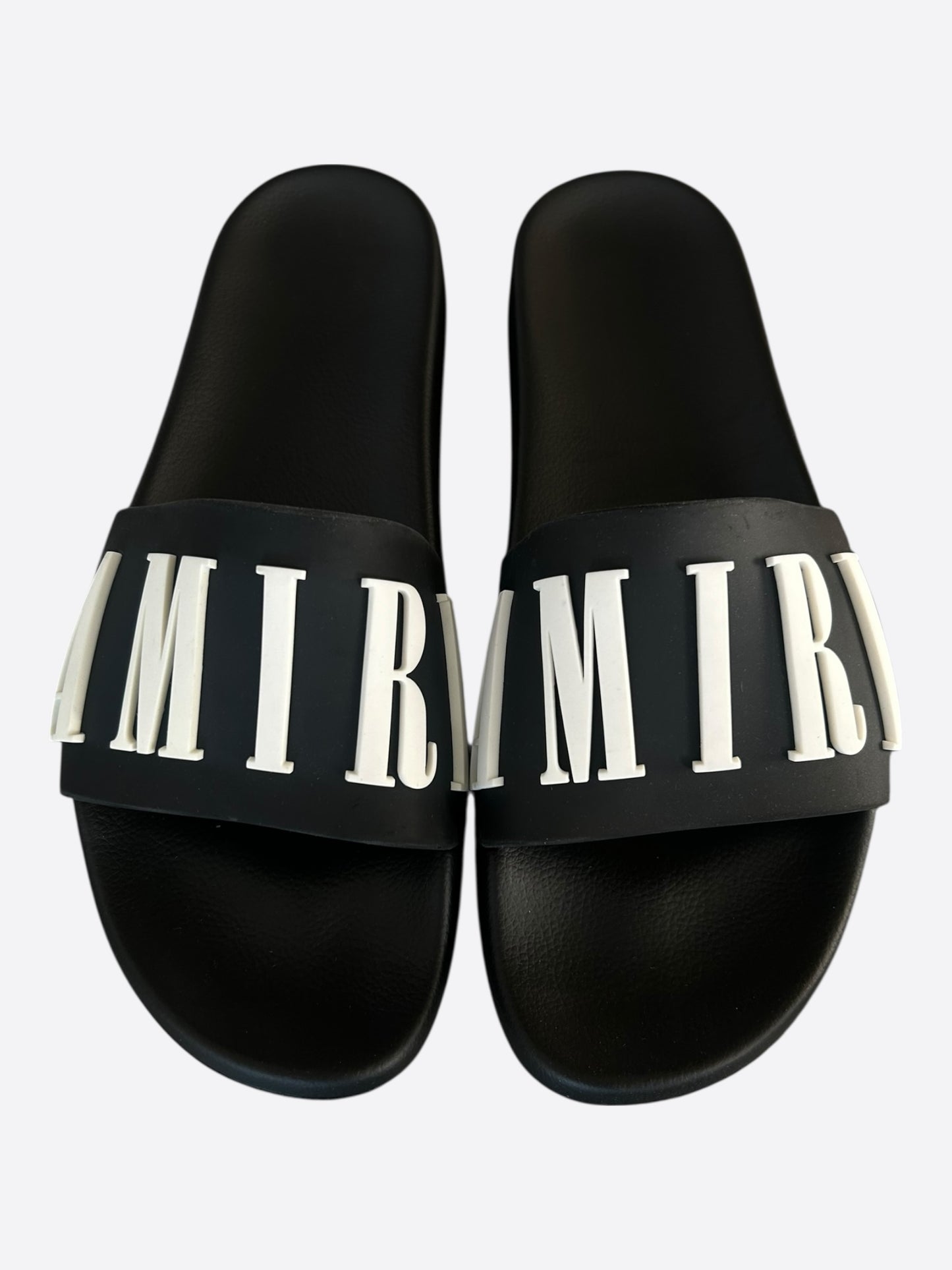 Amiri Black & White Logo Rubber Slides