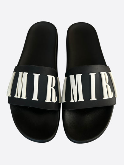 Amiri Black & White Logo Rubber Slides