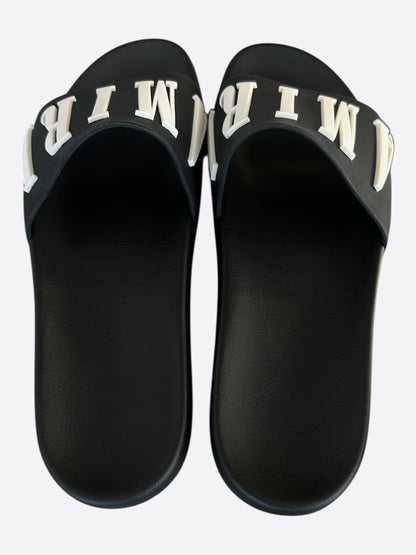 Amiri Black & White Logo Rubber Slides