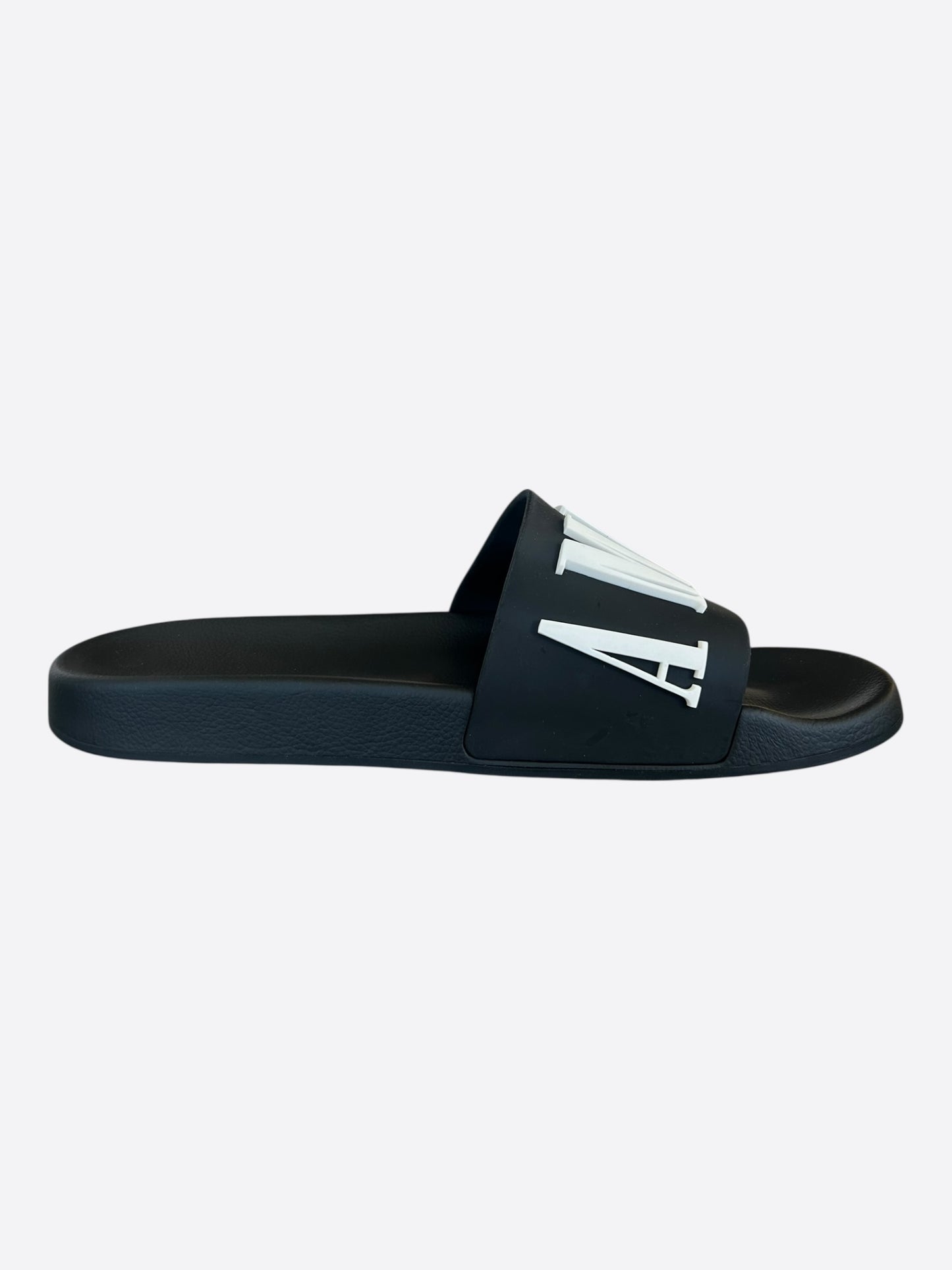 Amiri Black & White Logo Rubber Slides
