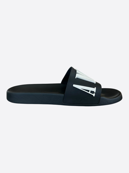 Amiri Black & White Logo Rubber Slides