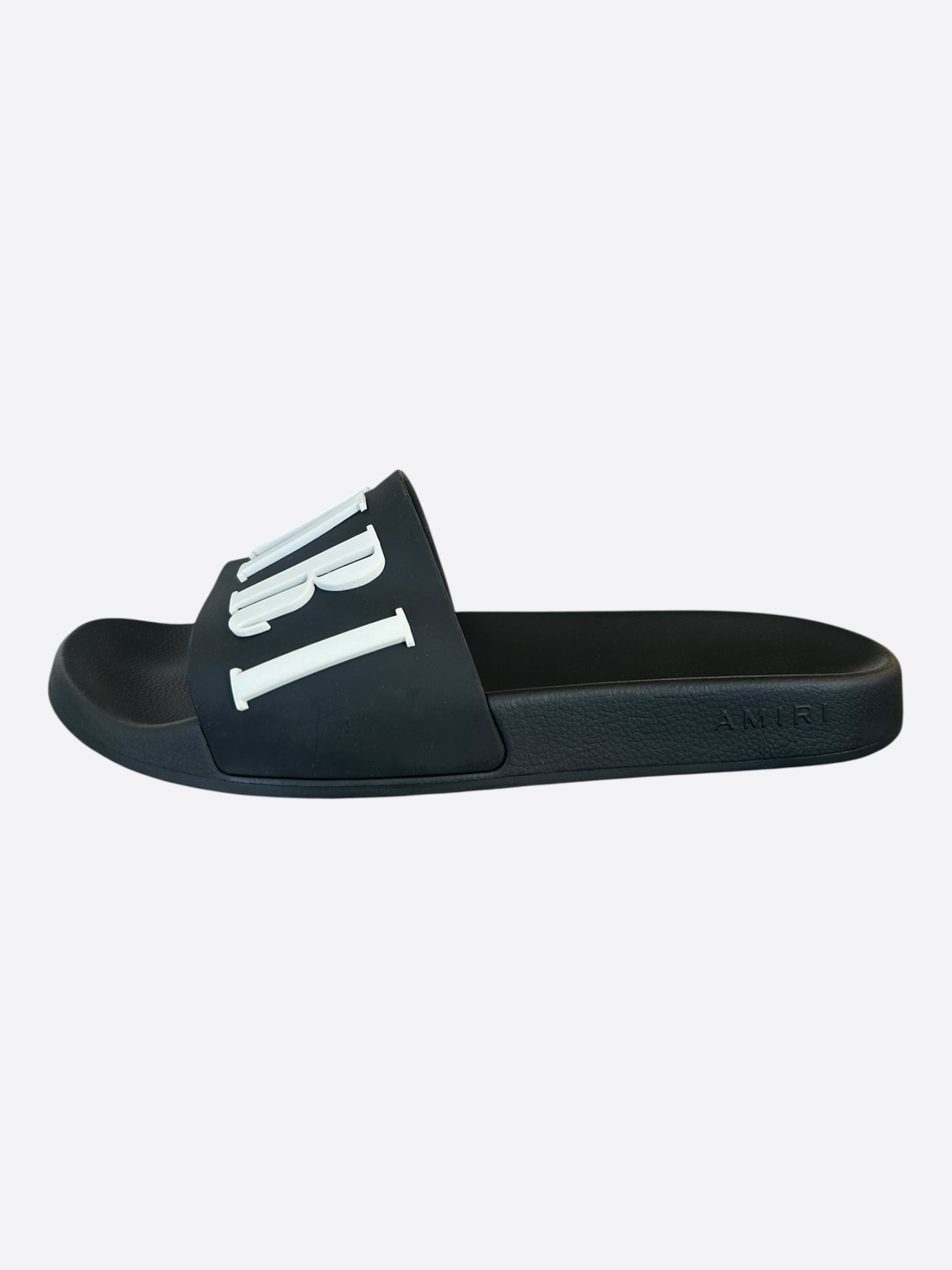 Amiri Black & White Logo Rubber Slides