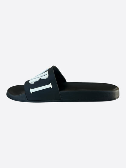 Amiri Black & White Logo Rubber Slides