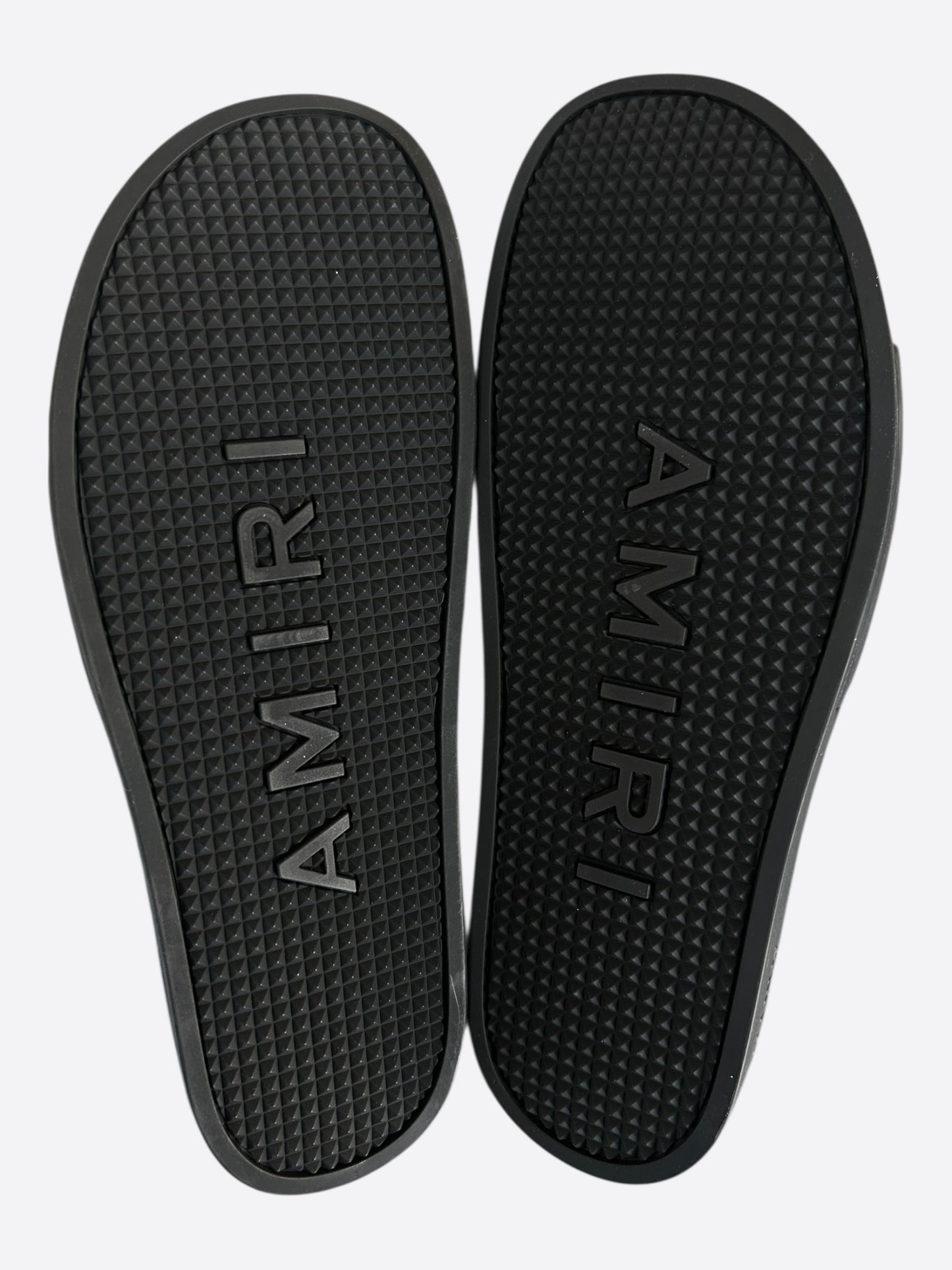 Amiri Black & White Logo Rubber Slides