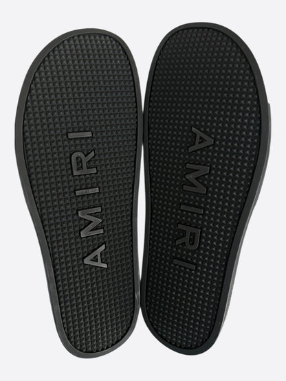 Amiri Black & White Logo Rubber Slides