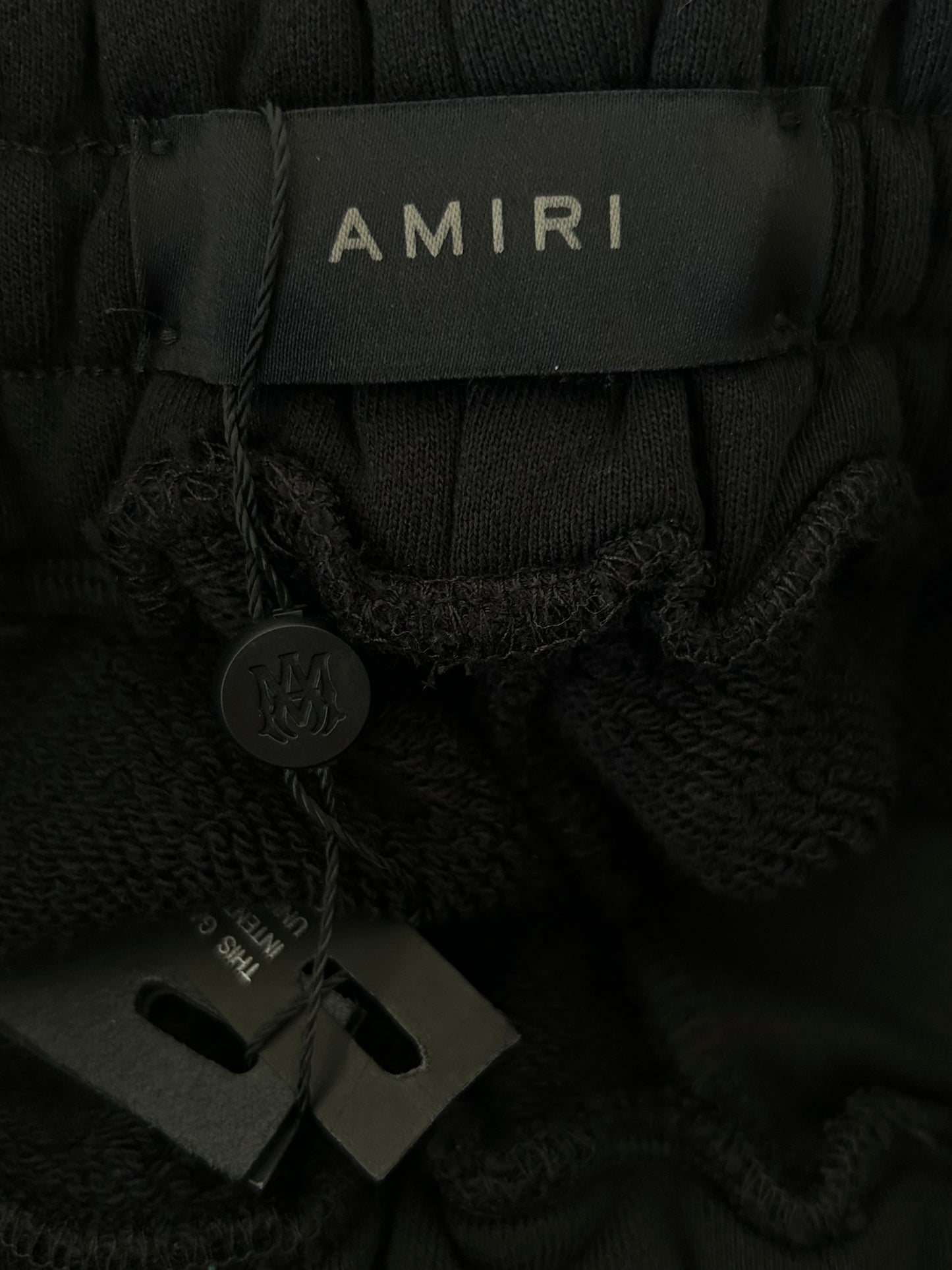 Amiri Black & Chrome Logo Staggered Shorts