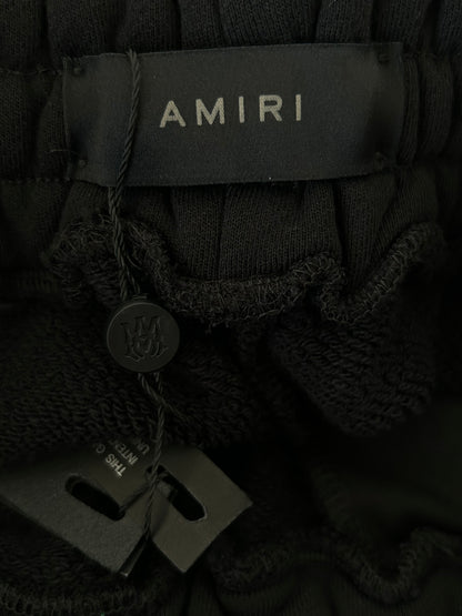 Amiri Black & Chrome Logo Staggered Shorts