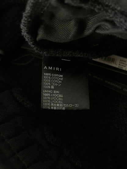 Amiri Black & Chrome Logo Staggered Shorts