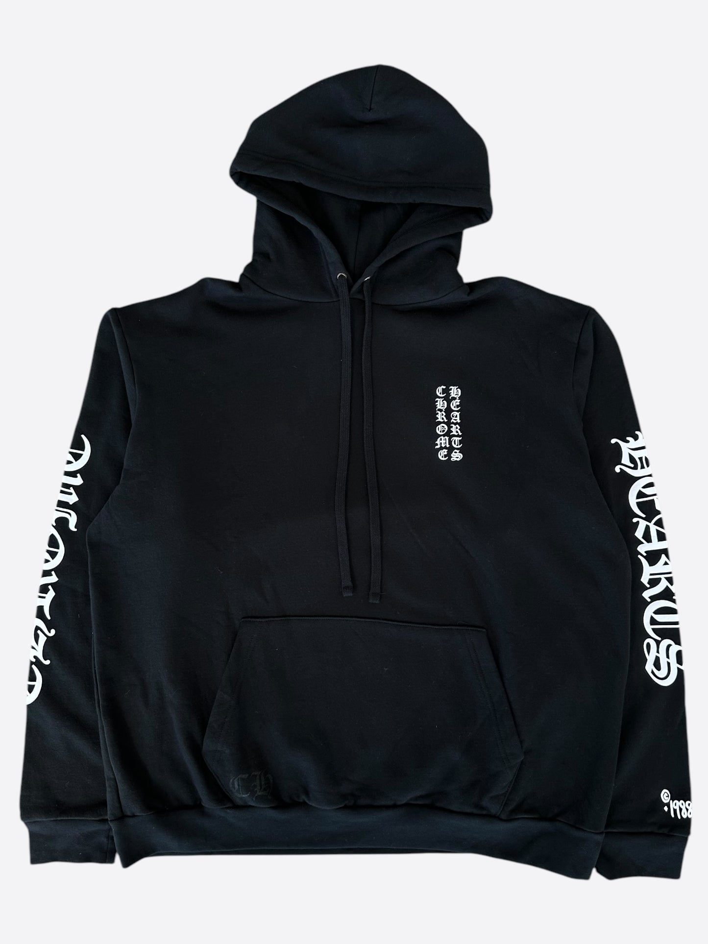 Chrome Hearts Black & White 1988 Script Logo Hoodie