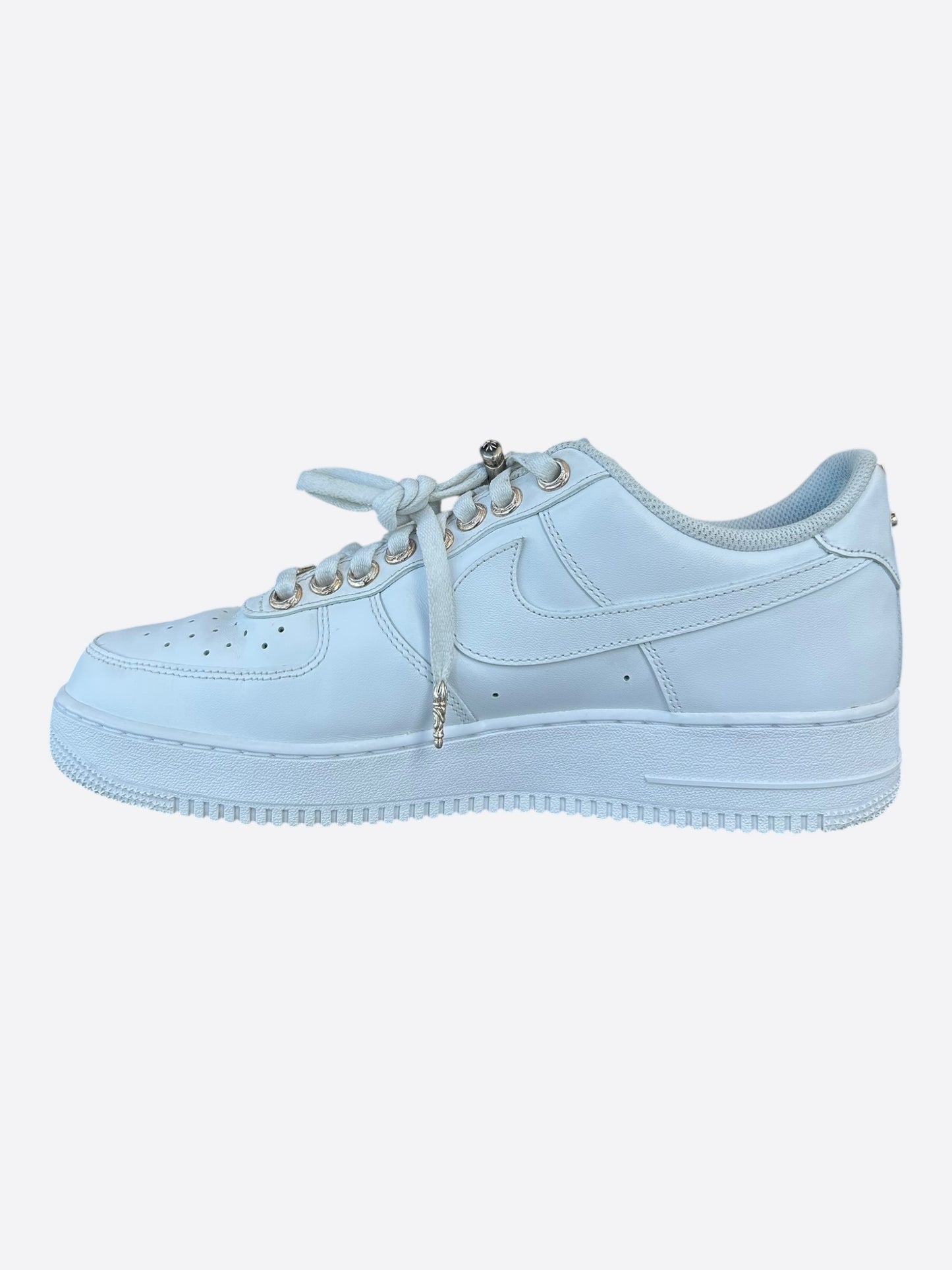 Chrome Hearts Nike White & Silver Air Force 1 Sneakers