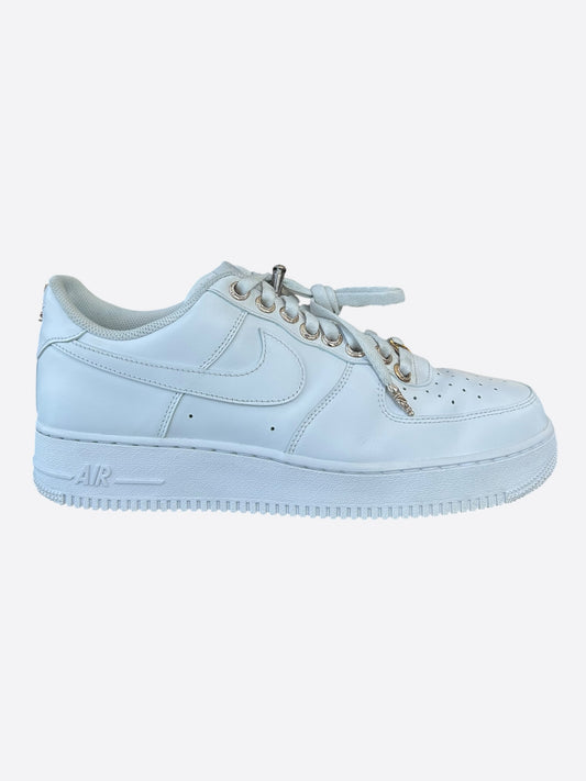 Chrome Hearts Nike White & Silver Air Force 1 Sneakers