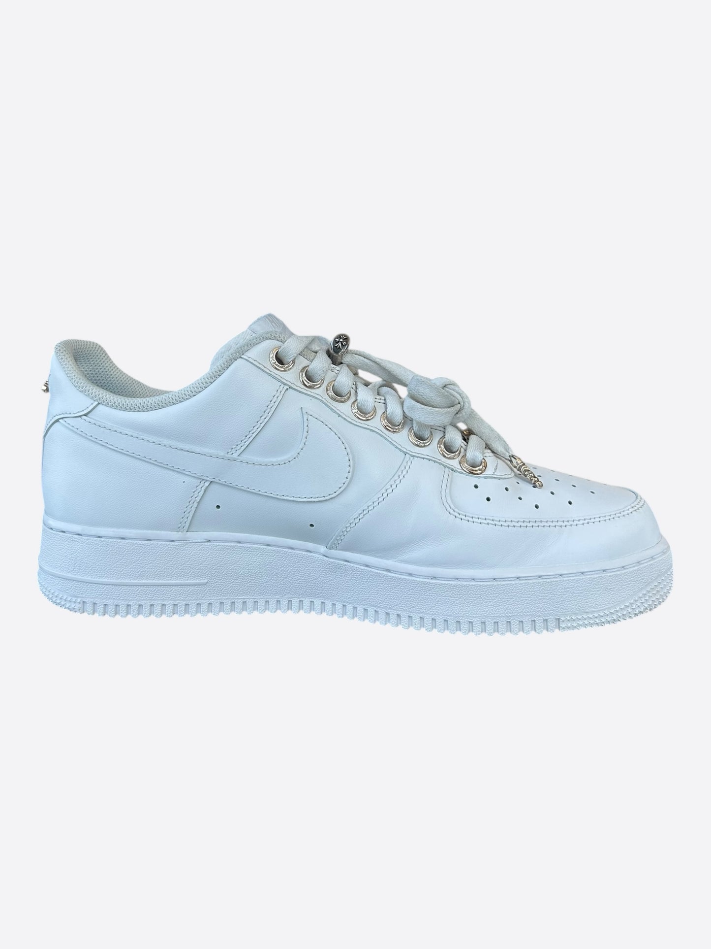 Chrome Hearts Nike White & Silver Air Force 1 Sneakers