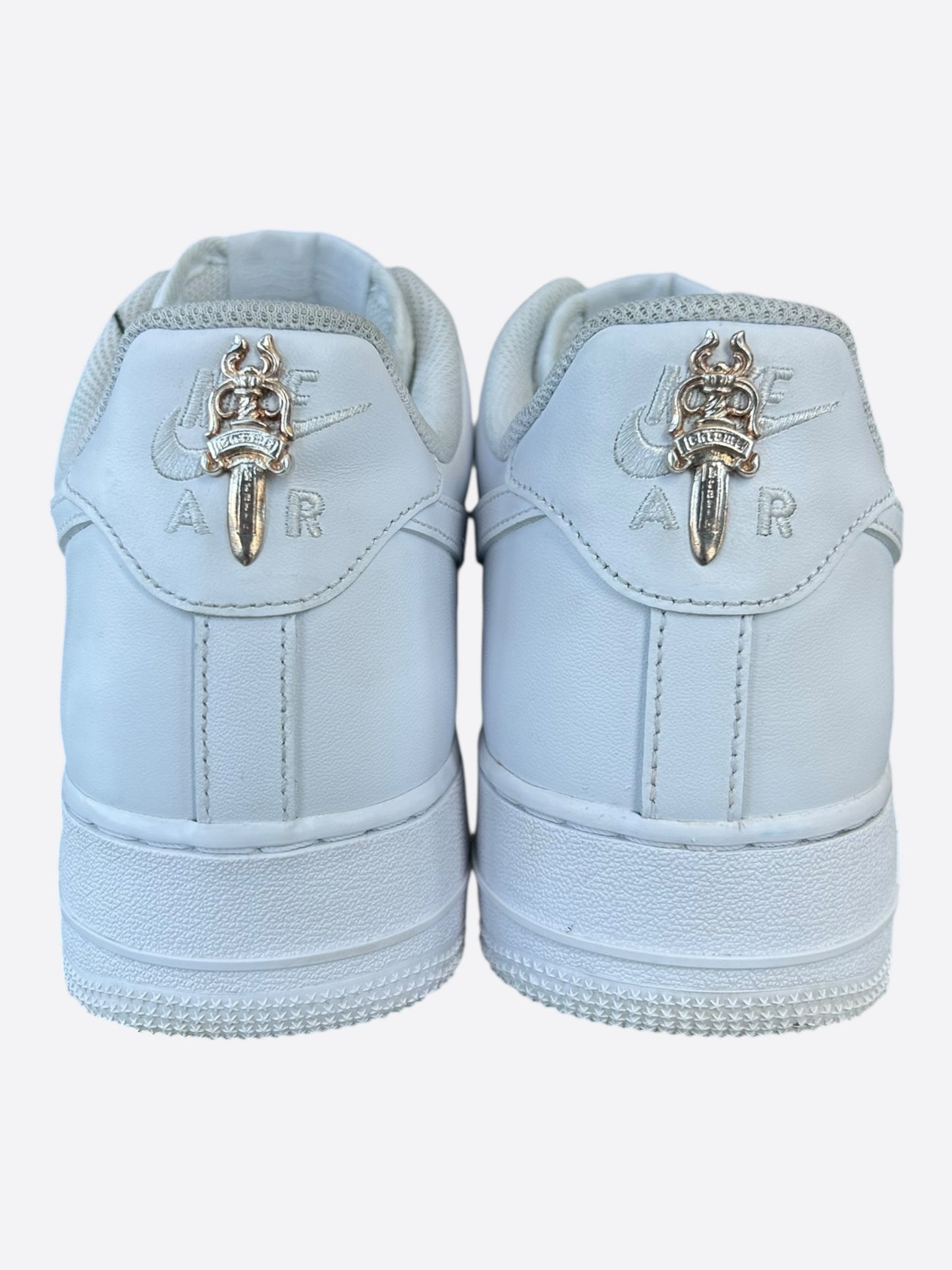 Chrome Hearts Nike White & Silver Air Force 1 Sneakers