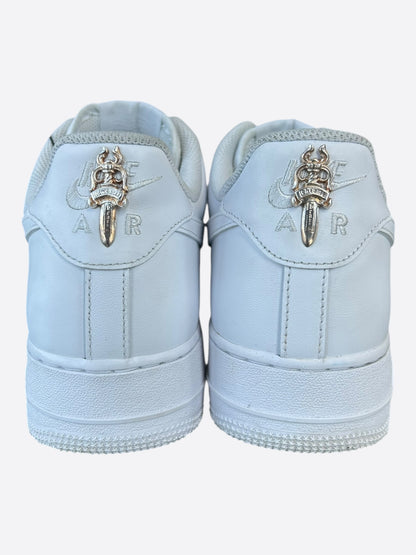 Chrome Hearts Nike White & Silver Air Force 1 Sneakers