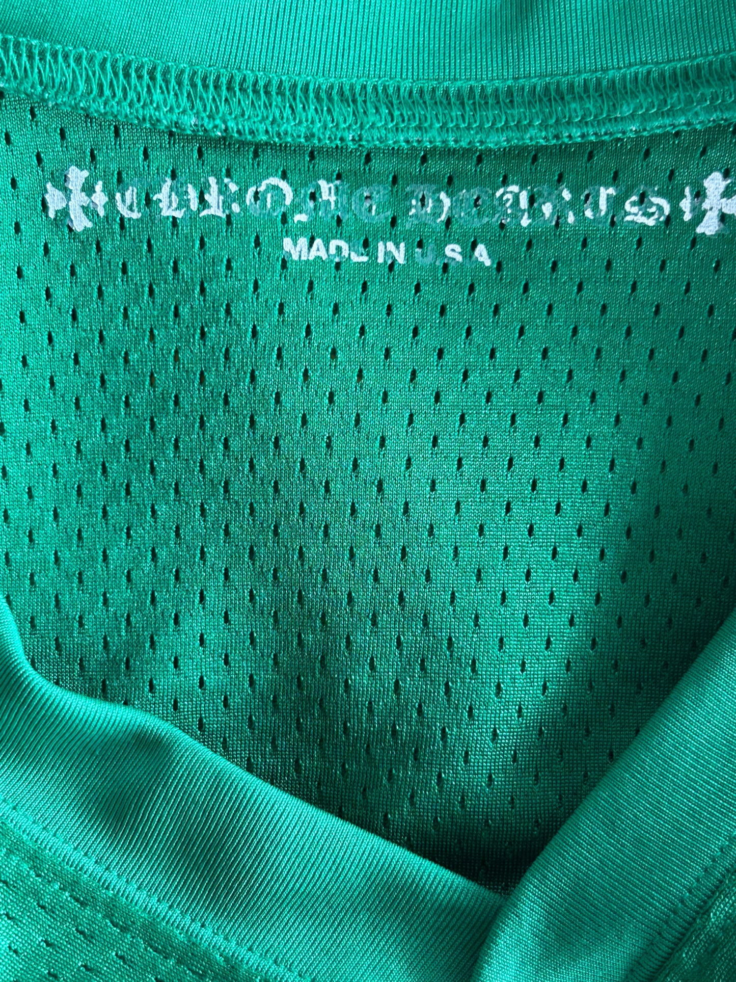 Chrome Hearts Green & Yellow Logo Mesh Jersey T-Shirt