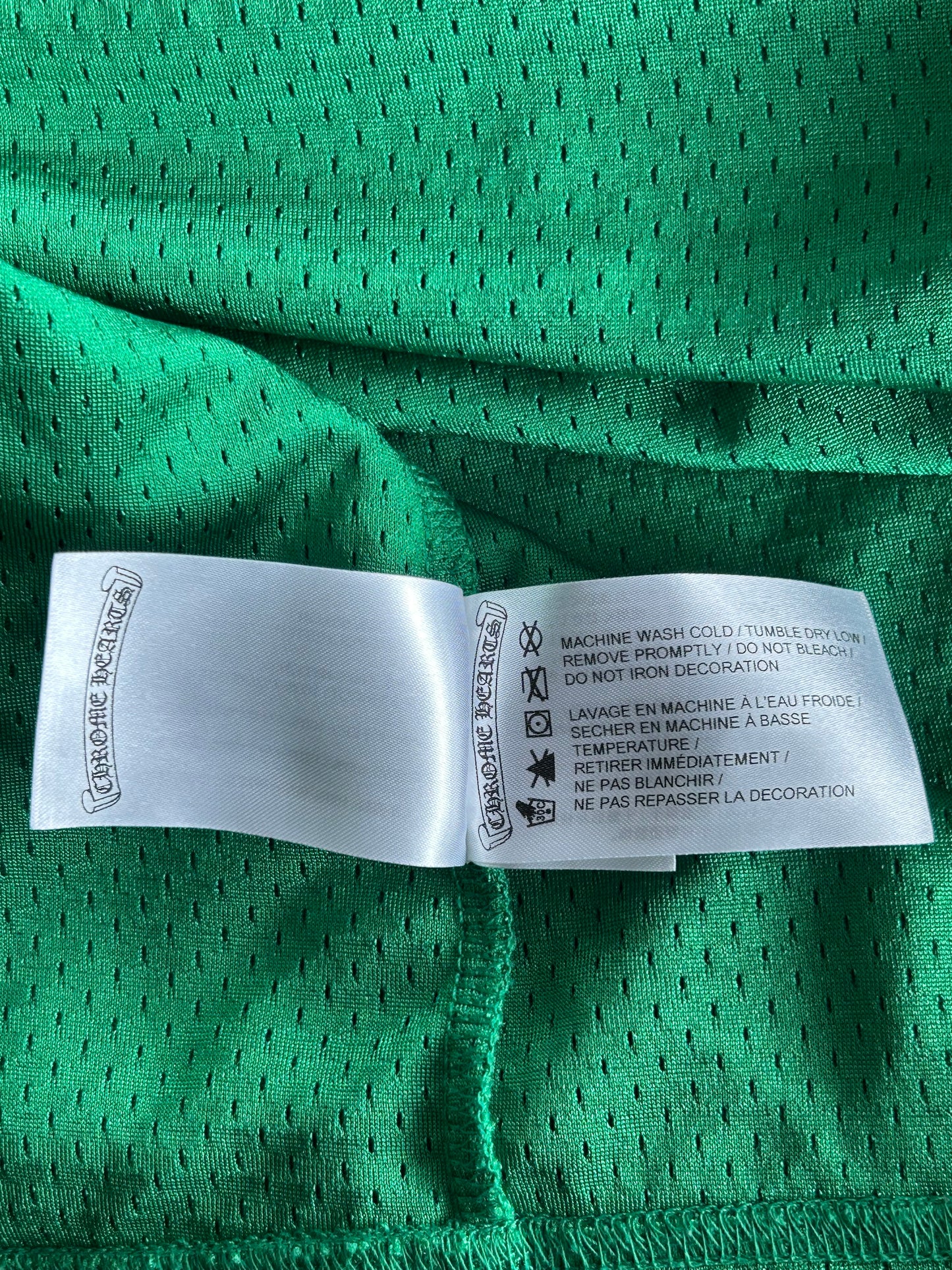 Chrome Hearts Green & Yellow Logo Mesh Jersey T-Shirt