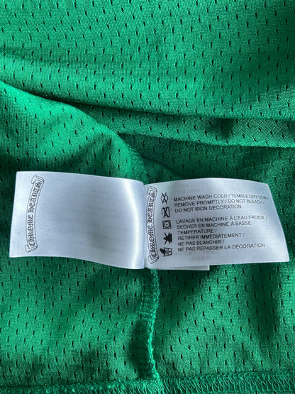 Chrome Hearts Green & Yellow Logo Mesh Jersey T-Shirt